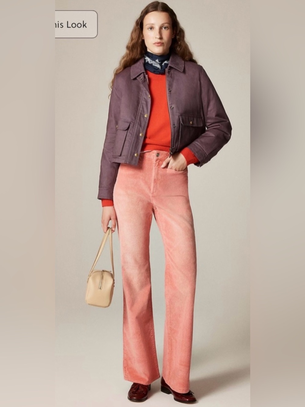 J.Crew Tall vintage flare pant in corduroy in coral reef